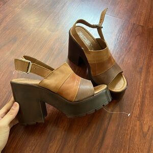 ROC leather platform mules from urban outfitters